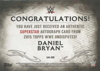 2015 Topps WWE Undisputed - Autographs Black #UA-DB Daniel Bryan Back