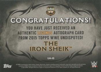 2015 Topps WWE Undisputed - Autographs Black #UA-IS The Iron Sheik Back