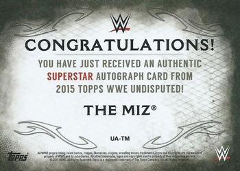 2015 Topps WWE Undisputed - Autographs Black #UA-TM The Miz Back