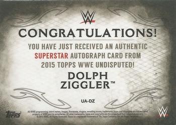 2015 Topps WWE Undisputed - Autographs Purple #UA-DZ Dolph Ziggler Back