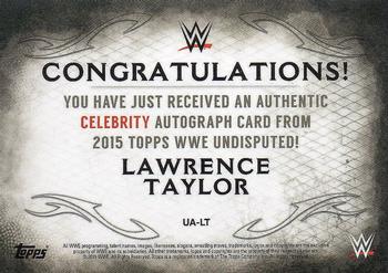 2015 Topps WWE Undisputed - Autographs Purple #UA-LT Lawrence Taylor Back