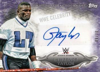 2015 Topps WWE Undisputed - Autographs Purple #UA-LT Lawrence Taylor Front