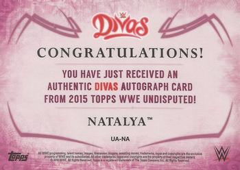 2015 Topps WWE Undisputed - Autographs Purple #UA-NA Natalya Back