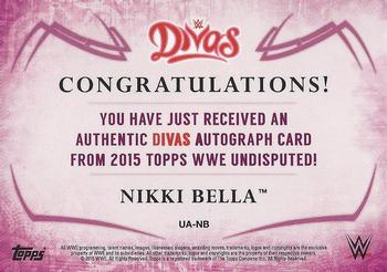 2015 Topps WWE Undisputed - Autographs Purple #UA-NB Nikki Bella Back