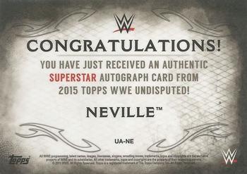 2015 Topps WWE Undisputed - Autographs Purple #UA-NE Neville Back