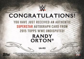 2015 Topps WWE Undisputed - Autographs Purple #UA-RO Randy Orton Back
