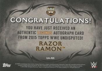 2015 Topps WWE Undisputed - Autographs Purple #UA-RR Razor Ramon Back