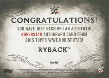 2015 Topps WWE Undisputed - Autographs Purple #UA-RY Ryback Back