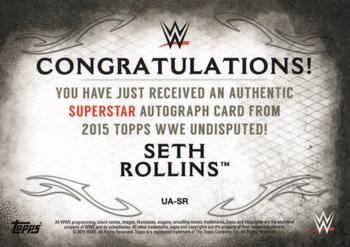 2015 Topps WWE Undisputed - Autographs Purple #UA-SR Seth Rollins Back