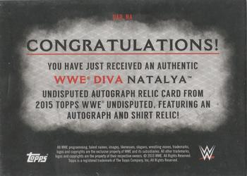 2015 Topps WWE Undisputed - Autographs Relics Purple #UAR-NA Natalya Back