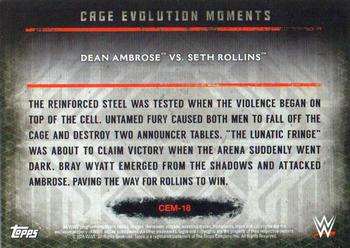 2015 Topps WWE Undisputed - Cage Evolution Moments Black #CEM-18 Seth Rollins / Dean Ambrose Back