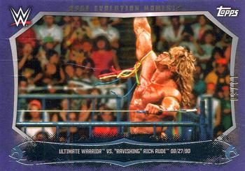 2015 Topps WWE Undisputed - Cage Evolution Moments Purple #CEM-1 Ultimate Warrior / Rick Rude Front
