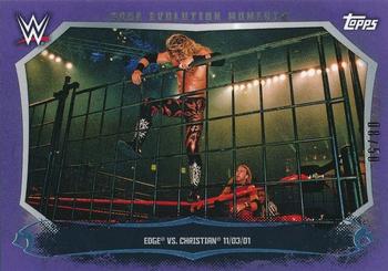 2015 Topps WWE Undisputed - Cage Evolution Moments Purple #CEM-3 Edge / Christian Front