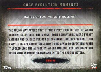 2015 Topps WWE Undisputed - Cage Evolution Moments Purple #CEM-19 Randy Orton / Seth Rollins Back