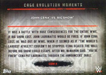 2015 Topps WWE Undisputed - Cage Evolution Moments Red #CEM-4 John Cena / Big Show Back
