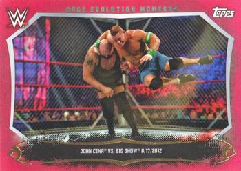 2015 Topps WWE Undisputed - Cage Evolution Moments Red #CEM-4 John Cena / Big Show Front
