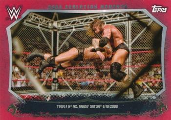 2015 Topps WWE Undisputed - Cage Evolution Moments Red #CEM-6 Triple H / Randy Orton Front