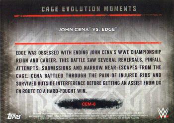2015 Topps WWE Undisputed - Cage Evolution Moments Red #CEM-8 John Cena / Edge Back
