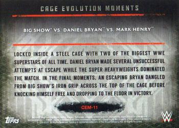 2015 Topps WWE Undisputed - Cage Evolution Moments Red #CEM-11 Big Show / Mark Henry / Daniel Bryan Back