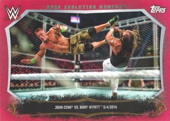 2015 Topps WWE Undisputed - Cage Evolution Moments Red #CEM-15 Bray Wyatt / John Cena Front