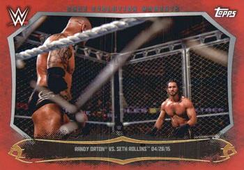 2015 Topps WWE Undisputed - Cage Evolution Moments Red #CEM-19 Randy Orton / Seth Rollins Front