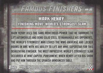 2015 Topps WWE Undisputed - Famous Finishers Gold #FF-20 Mark Henry Back