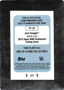 2015 Topps WWE Undisputed - Famous Finishers Printing Plates Cyan #FF-23 Jack Swagger Back