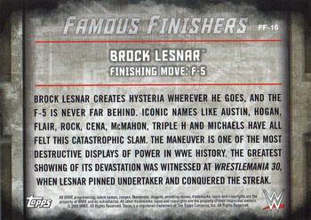 2015 Topps WWE Undisputed - Famous Finishers Silver #FF-16 Brock Lesnar Back