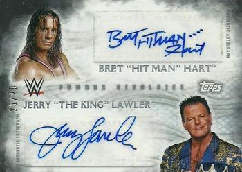 2015 Topps WWE Undisputed - Famous Rivalries Dual Autographs #FRA-HL Bret Hart / Jerry Lawler Front