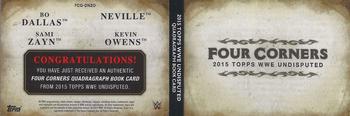 2015 Topps WWE Undisputed - Four Corners Quadragraph Books #FCQ-DNZO Bo Dallas / Neville / Sami Zayn / Kevin Owens Back