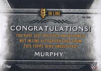 2015 Topps WWE Undisputed - NXT In Line Autographs #NA-BM Murphy Back