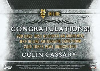 2015 Topps WWE Undisputed - NXT In Line Autographs #NA-CC Colin Cassady Back