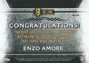 2015 Topps WWE Undisputed - NXT In Line Autographs #NA-EA Enzo Amore Back