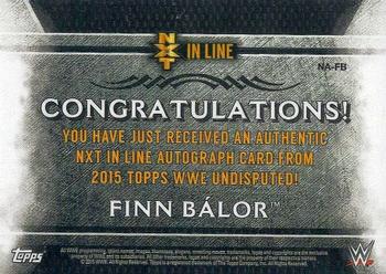 2015 Topps WWE Undisputed - NXT In Line Autographs #NA-FB Finn Bálor Back