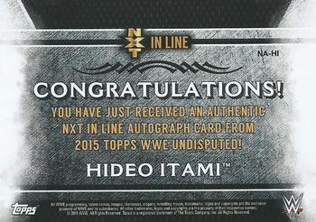2015 Topps WWE Undisputed - NXT In Line Autographs Black #NA-HI Hideo Itami Back