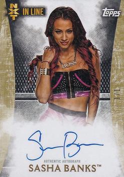 2015 Topps WWE Undisputed - NXT In Line Autographs Gold #NA-SB Sasha Banks Front