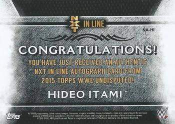 2015 Topps WWE Undisputed - NXT In Line Autographs Purple #NA-HI Hideo Itami Back