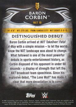 2015 Topps WWE Undisputed - NXT Prospects Black #NXT-10 Baron Corbin Back