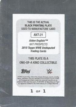 2015 Topps WWE Undisputed - NXT Prospects Printing Plates Black #NXT-21 Aiden English Back