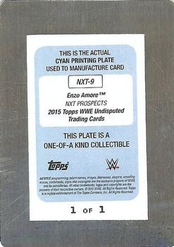 2015 Topps WWE Undisputed - NXT Prospects Printing Plates Cyan #NXT-9 Enzo Amore Back