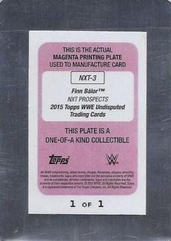 2015 Topps WWE Undisputed - NXT Prospects Printing Plates Magenta #NXT-3 Finn Bálor Back
