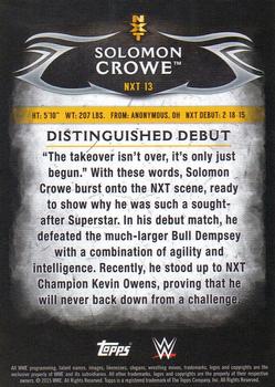 2015 Topps WWE Undisputed - NXT Prospects Red #NXT-13 Solomon Crowe Back