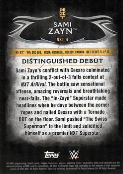 2015 Topps WWE Undisputed - NXT Prospects Silver #NXT-4 Sami Zayn Back