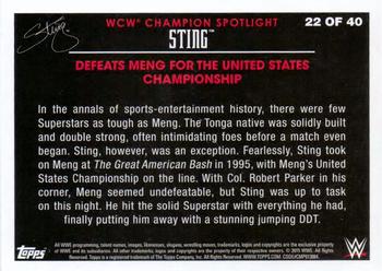 2015 Topps WWE Road to Wrestlemania - Sting Tribute #22 Defeats Meng for the United States Championship Back