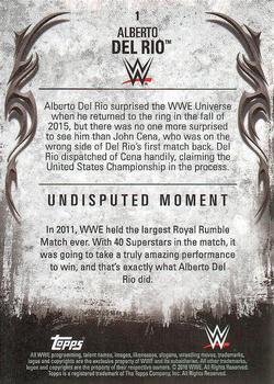 2016 Topps WWE Undisputed #1 Alberto Del Rio Back