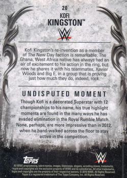 2016 Topps WWE Undisputed #20 Kofi Kingston Back