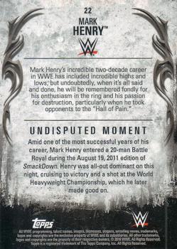 2016 Topps WWE Undisputed #22 Mark Henry Back