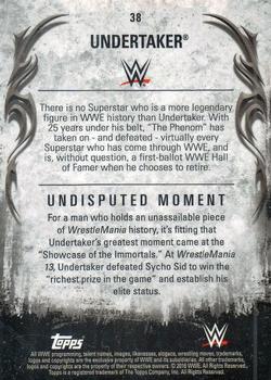 2016 Topps WWE Undisputed #38 Undertaker Back