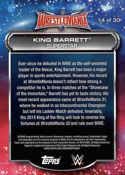 2016 Topps WWE Road to Wrestlemania - WrestleMania 32 Roster #14 King Barrett Back