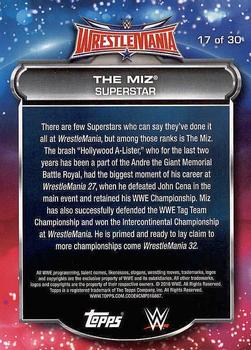 2016 Topps WWE Road to Wrestlemania - WrestleMania 32 Roster #17 The Miz Back